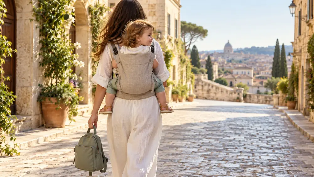 Un porte-bébé léger pour la ville et le voyage (illustration générée par IA)